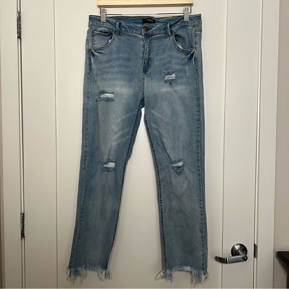 Black Label C’est Toi Jeans Womens Size XL Blue Denim Distressed Released Hem